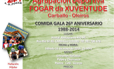 El Fogar celebra su 26ª Cena-Gala en el Restaurante Río Sil