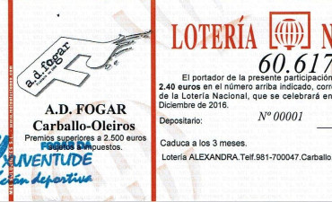 Lotería de Navidad de la Agrupación Deportiva FOGAR- 2016