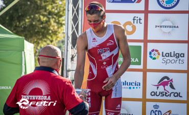 Andrés Prieto compite no Tríatlon Porta de Palmas de Badaxoz